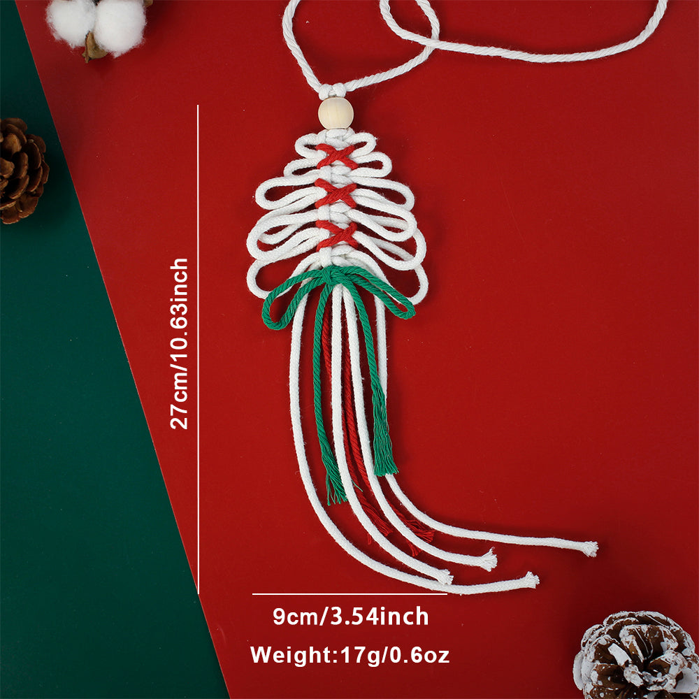 Macrame Kit Christmas Tassel Tree Banner DIY Set - Beginner-Friendly, Layered Coil Design, Home Living Room/Christmas Tree Decoration, Holiday Handmade Gift, Christmas Banner Decoration