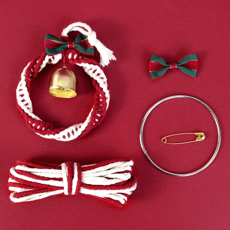 Mini Christmas Wreath Weaving Kit Macrame Kit | Car/Home Use | Holiday DIY Gift | Beginner-Suitable | Multi-Scene Decor