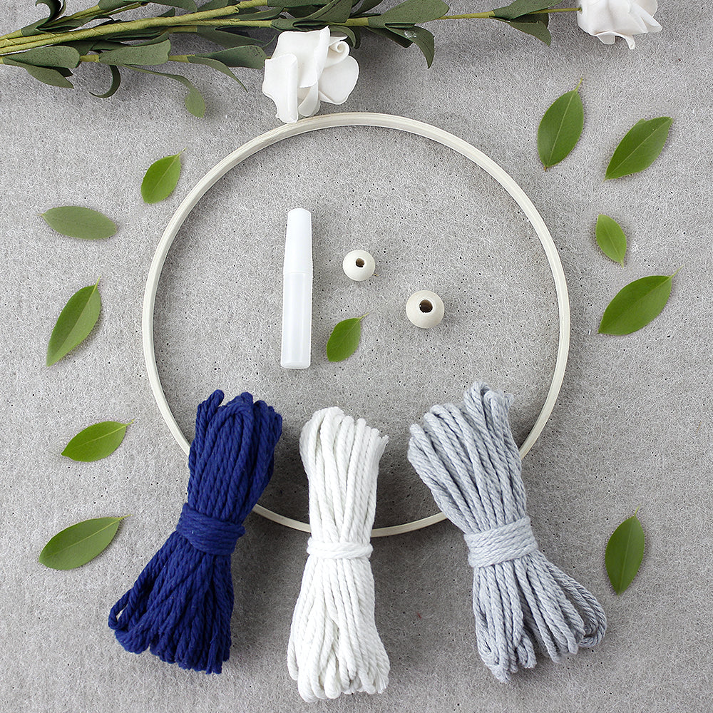 Macrame Kit Tree of Life Ring Weaving Kit | Bohemian Hanging Ring | Solid/Multi-Color | Wall Decor | Beginner Weaving | Handmade Gift
