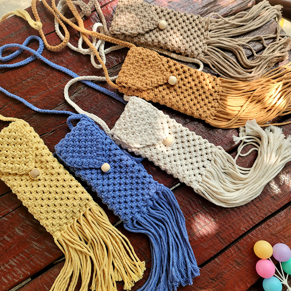 Tassel Phone Bag Weaving Kit Macrame Kit | Strong Enclosure | Slim Woven Strap | DIY Gift| Beginner-Friendly
