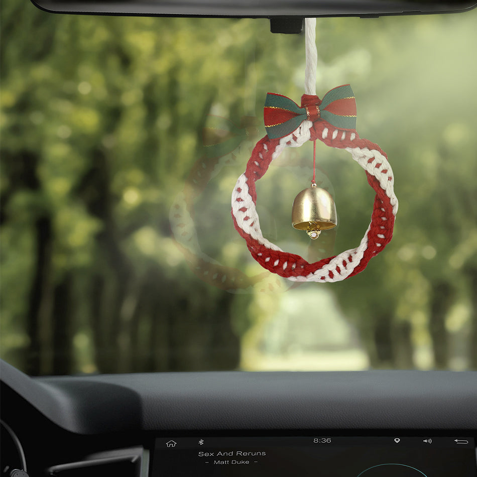 Mini Christmas Wreath Weaving Kit Macrame Kit | Car/Home Use | Holiday DIY Gift | Beginner-Suitable | Multi-Scene Decor