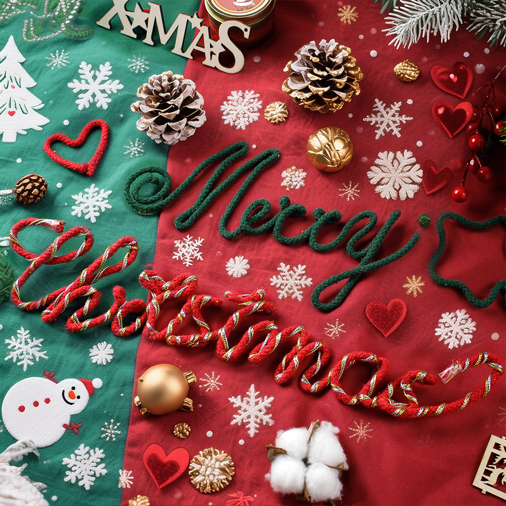 Wire "Christmas" Word Weaving Kit Macrame Kit | Gold/Silver Wire Accent | Holiday DIY Gift | Home Decor | Beginner-Friendly