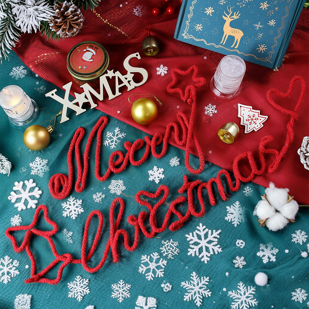 Wire "Christmas" Word Weaving Kit Macrame Kit | Gold/Silver Wire Accent | Holiday DIY Gift | Home Decor | Beginner-Friendly