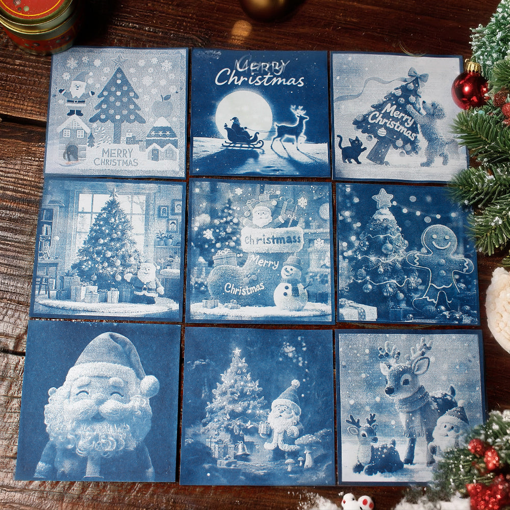 Christmas Cyanotype DIY Kit - 5 Sheets Sun Art Paper + 1 Christmas Film, Retro Printing/Mini Cyanotype Cards, For Beginners cyanotype set Retro Photography