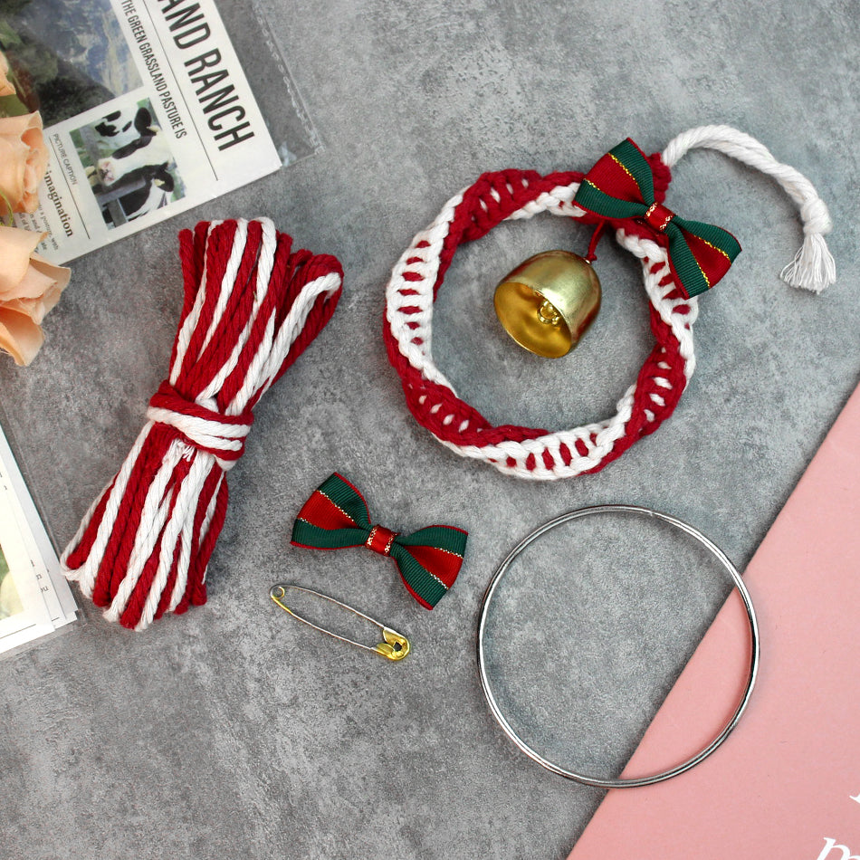 Mini Christmas Wreath Weaving Kit Macrame Kit | Car/Home Use | Holiday DIY Gift | Beginner-Suitable | Multi-Scene Decor