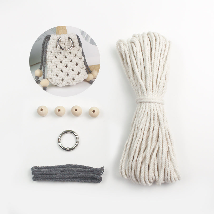 Macrame Kit Drawstring Earphone Bag Weaving Kit | Bohemian Style | Hangable on Big Bags | Beginner-Friendly