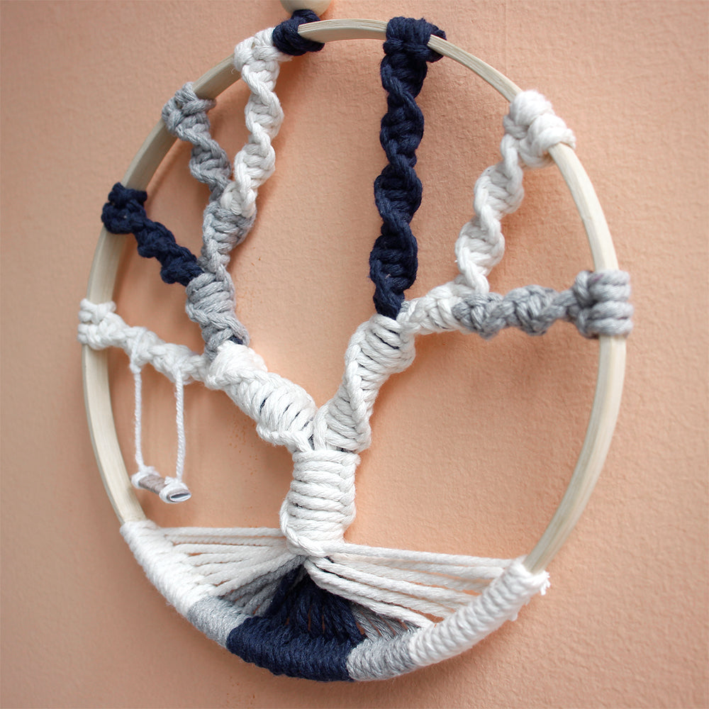 Macrame Kit Tree of Life Ring Weaving Kit | Bohemian Hanging Ring | Solid/Multi-Color | Wall Decor | Beginner Weaving | Handmade Gift