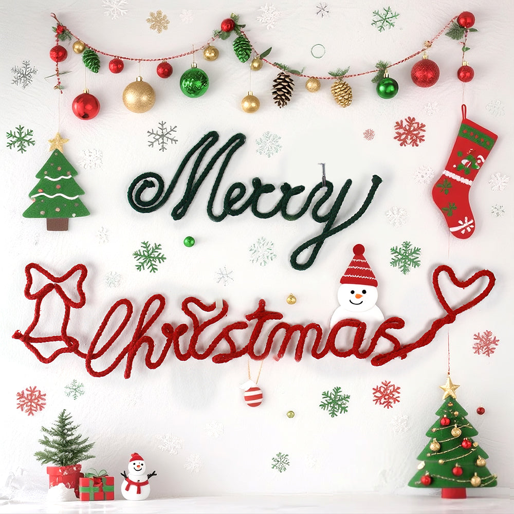 Wire "Christmas" Word Weaving Kit Macrame Kit | Gold/Silver Wire Accent | Holiday DIY Gift | Home Decor | Beginner-Friendly
