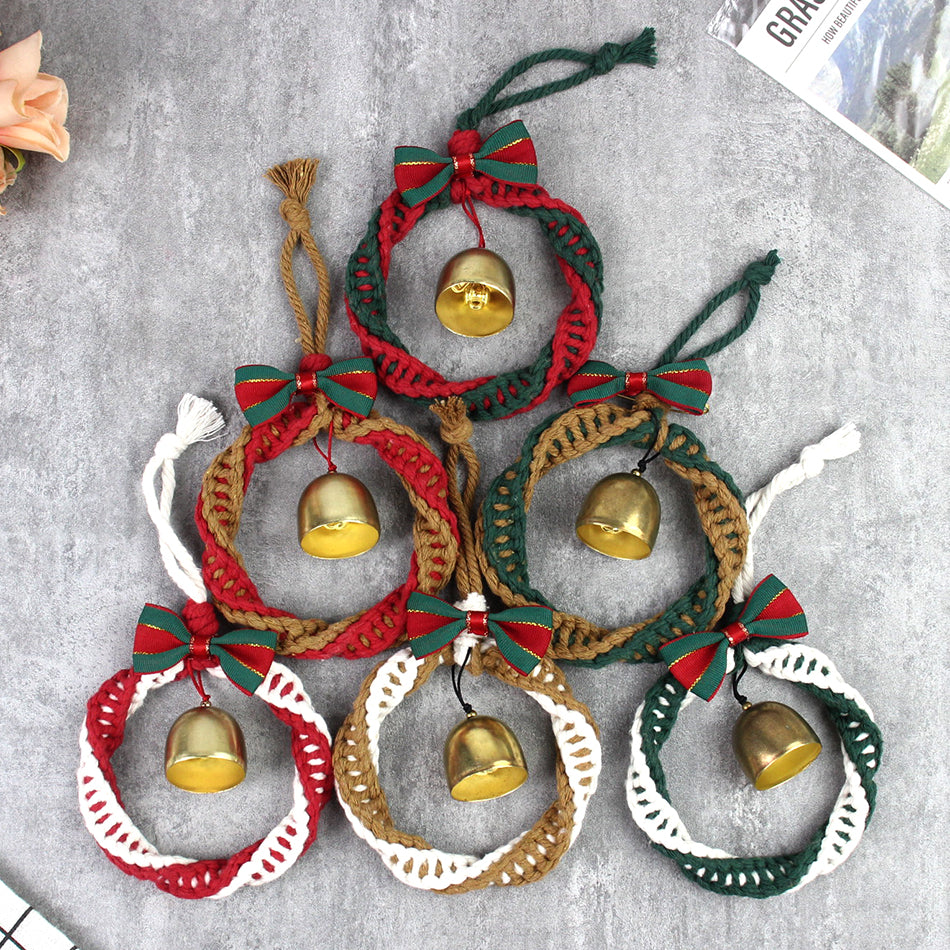 Mini Christmas Wreath Weaving Kit Macrame Kit | Car/Home Use | Holiday DIY Gift | Beginner-Suitable | Multi-Scene Decor