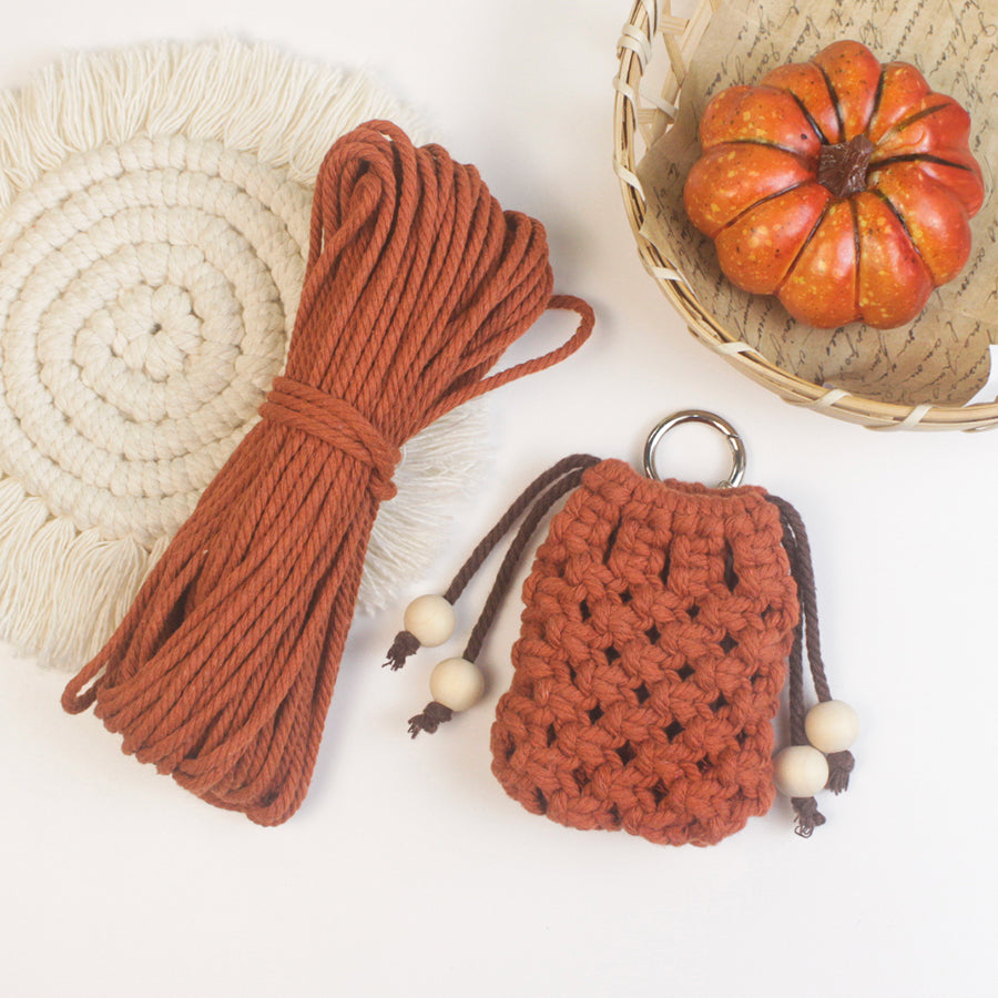 Macrame Kit Drawstring Earphone Bag Weaving Kit | Bohemian Style | Hangable on Big Bags | Beginner-Friendly