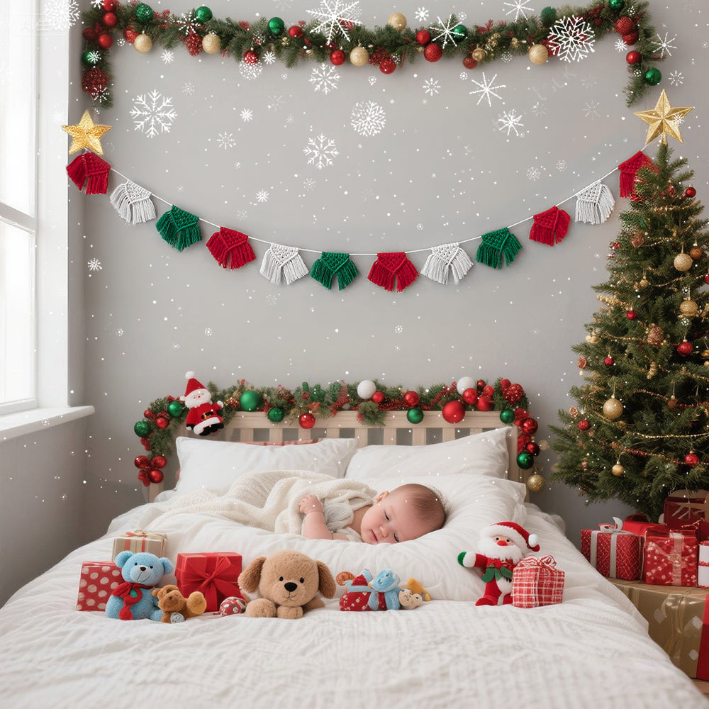 Festive Macrame Bunting Kit - Beginner DIY Christmas Banner, Macrame Garland, Home & Holiday Decoration Gift Beginner-Friendly