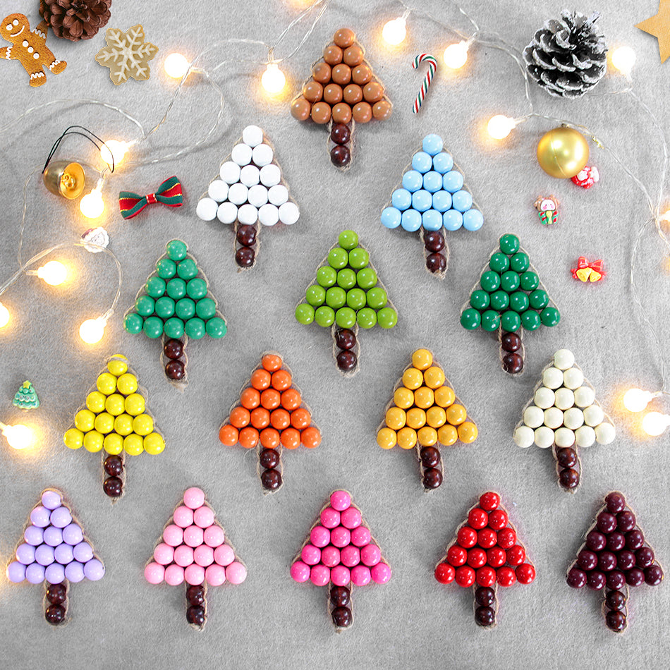 Christmas Wooden Bead Tree Weaving Kit Macrame Kit | Car/Home Use | 2-Color Beads (Exquisite Shape) | Holiday DIY Gift | Beginner-Suitable