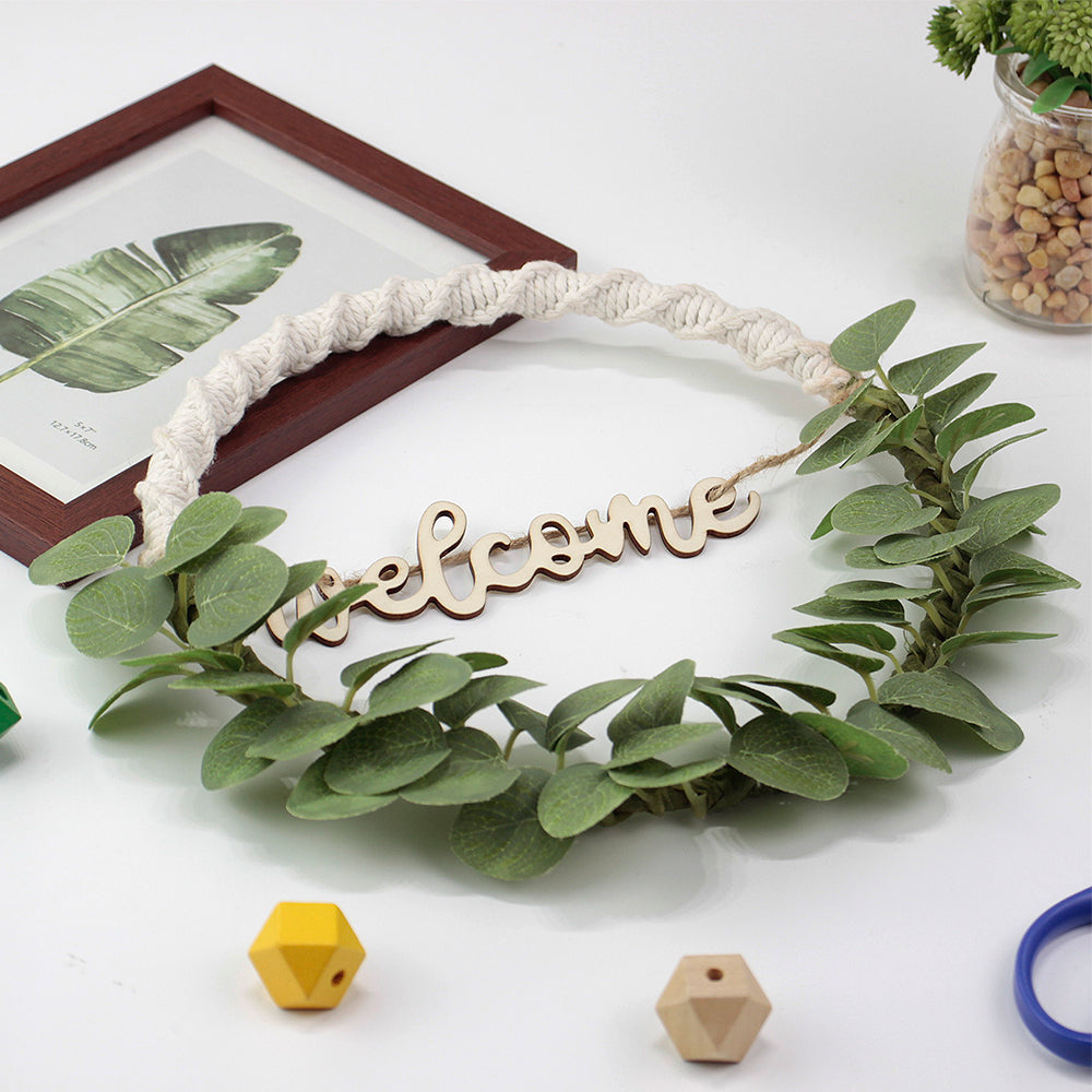 Macrame Kit Leaf Wreath Weaving Kit | 4-Color Option | Natural Wreath | Wall Decor | Beginner Weaving | Handmade Gift