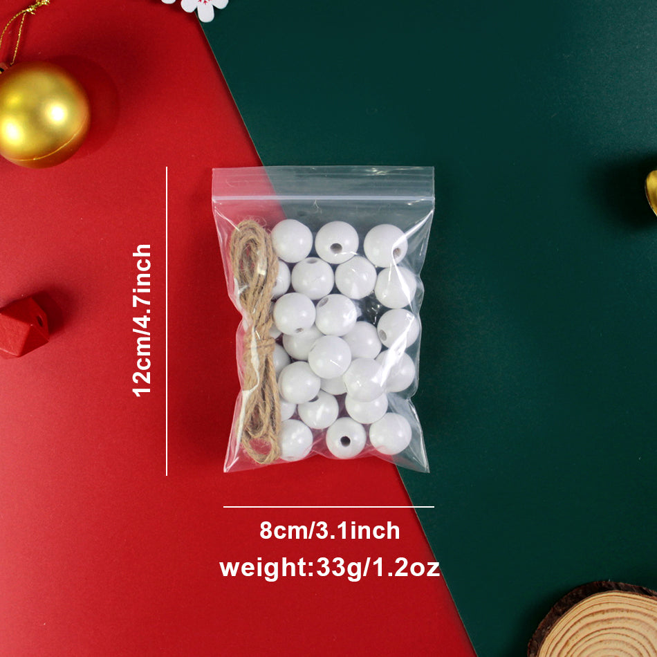 Macrame Kit Christmas Wooden Bead Star Weaving Kit | Single-Color Beads | Symmetrical & Plump | Multi-Scene Decor | Beginner-Friendly| Car/Home Use