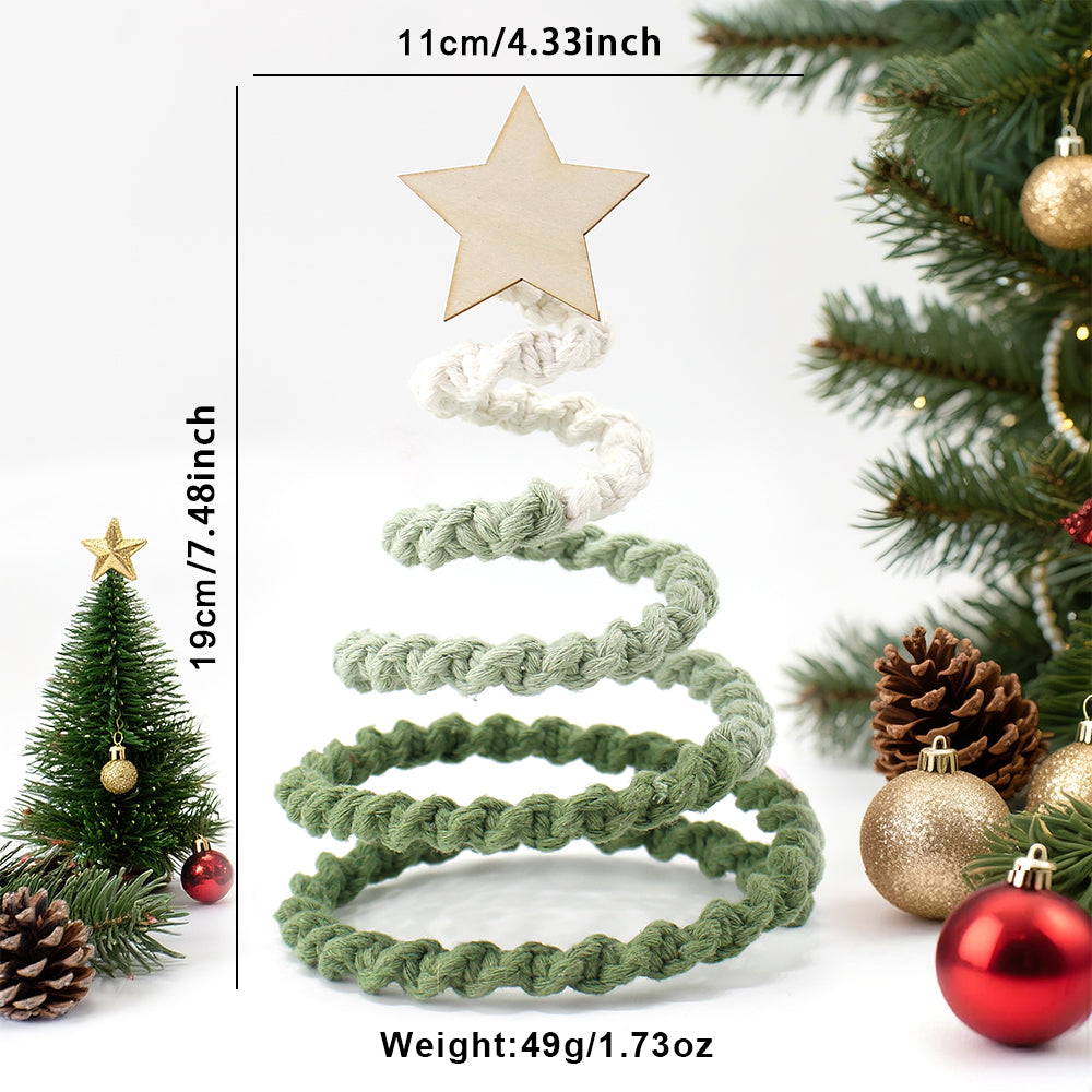 Gradient Half-Knot Christmas Tree Weaving Kit Macrame Kit | Polyester Rope | Holiday DIY Gift | Home Decor | Beginner-Suitable | Tabletop Decor