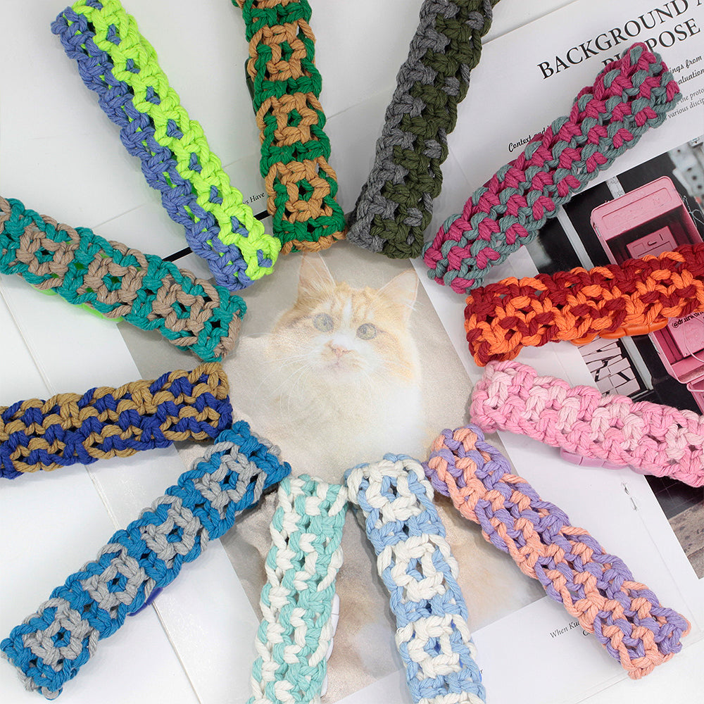 Square Pet Collar Weaving Kit Macrame Kit | Wide Style (Elegant & Cute) | Holiday DIY Handmade Gift | Beginner-Suitable