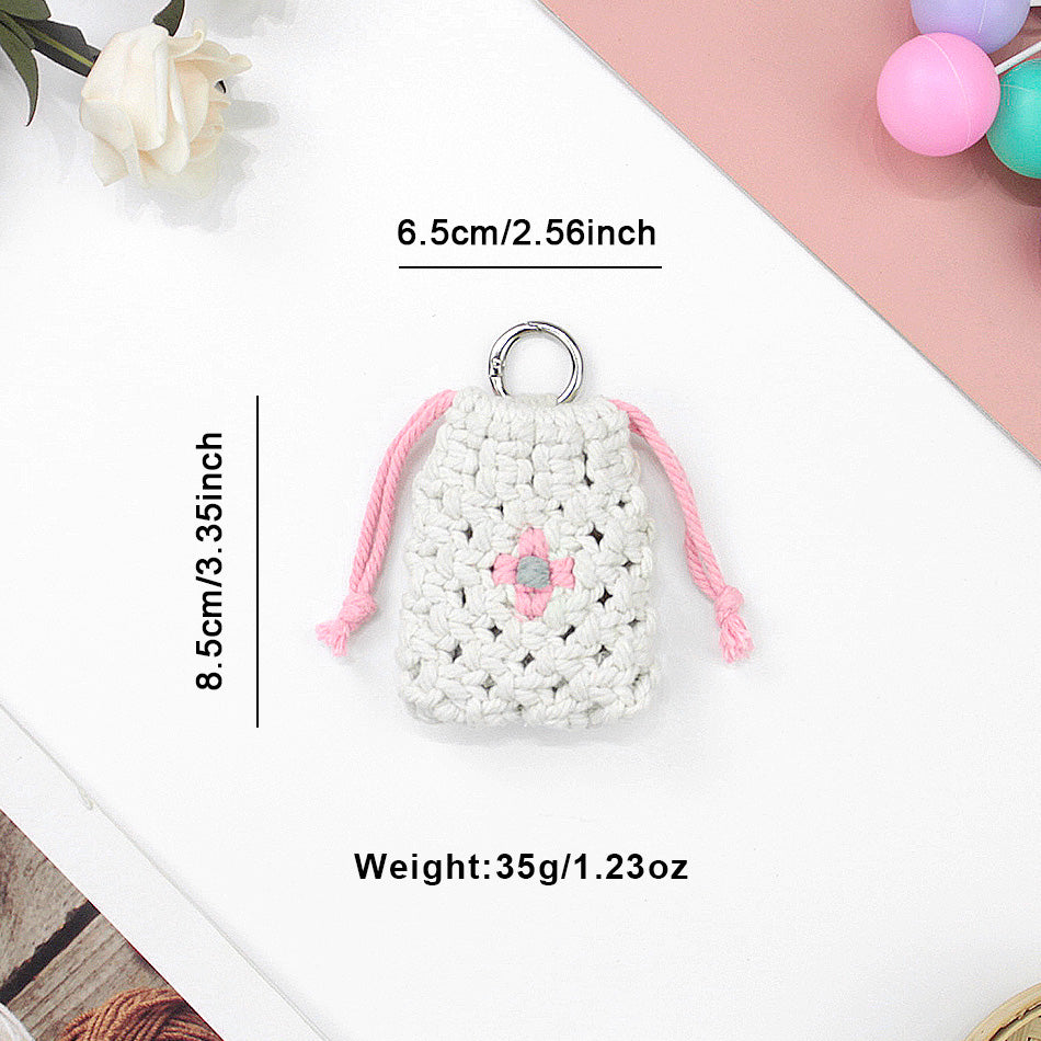 Daisy Earphone Bag Weaving Kit Macrame Kit | Drawstring Design | Adjustable Size | DIY Gift
