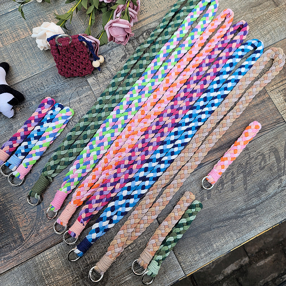 Macrame Kit 4-Strand Braid Keychain Combo Kit | Anti-Lost String/Bag Strap | English Tutorial | Beginner-Friendly | Handmade Gift