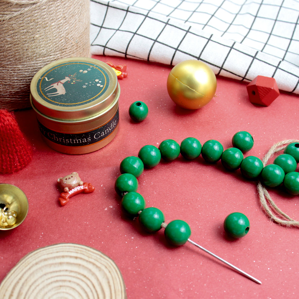 Macrame Kit Christmas Wooden Bead Star Weaving Kit | Single-Color Beads | Symmetrical & Plump | Multi-Scene Decor | Beginner-Friendly| Car/Home Use