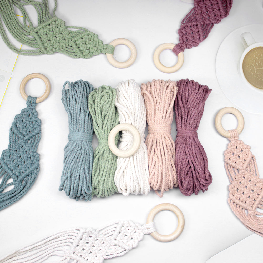 Macrame Kit Long Tassel Small Plant Hanger Weaving Kit | For Small-Medium Pots | Hanging Design | Space-Saving | Beginner-Friendly