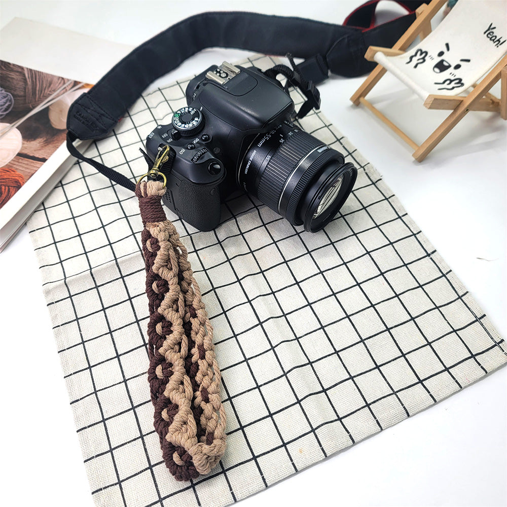 Macrame Kit Diagonal Curl Knot Keychain Combo Kit | Phone Wristband/Lanyard | Anti-Lost String | Beginner Weaving Lanyard