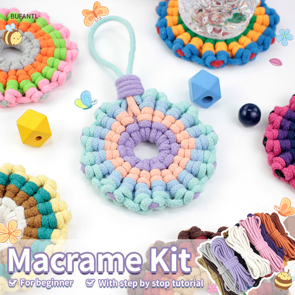 Sunflower Coaster Weaving Kit Macrame Kit | Hangable Decoration | Fits Most Cups | Heat Pad | Beginner-Friendly| Heat-Resistant Table Guard