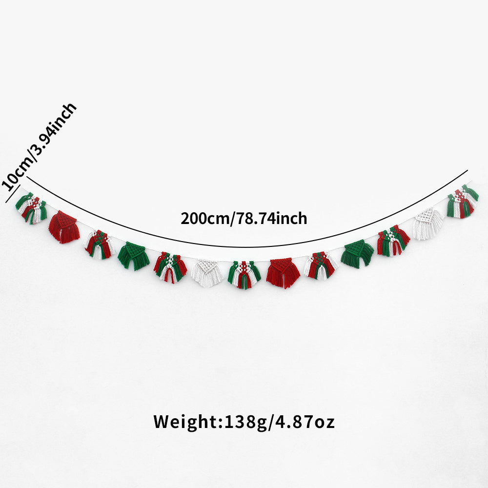 Festive Macrame Bunting Kit - Beginner DIY Christmas Banner, Macrame Garland, Home & Holiday Decoration Gift Beginner-Friendly