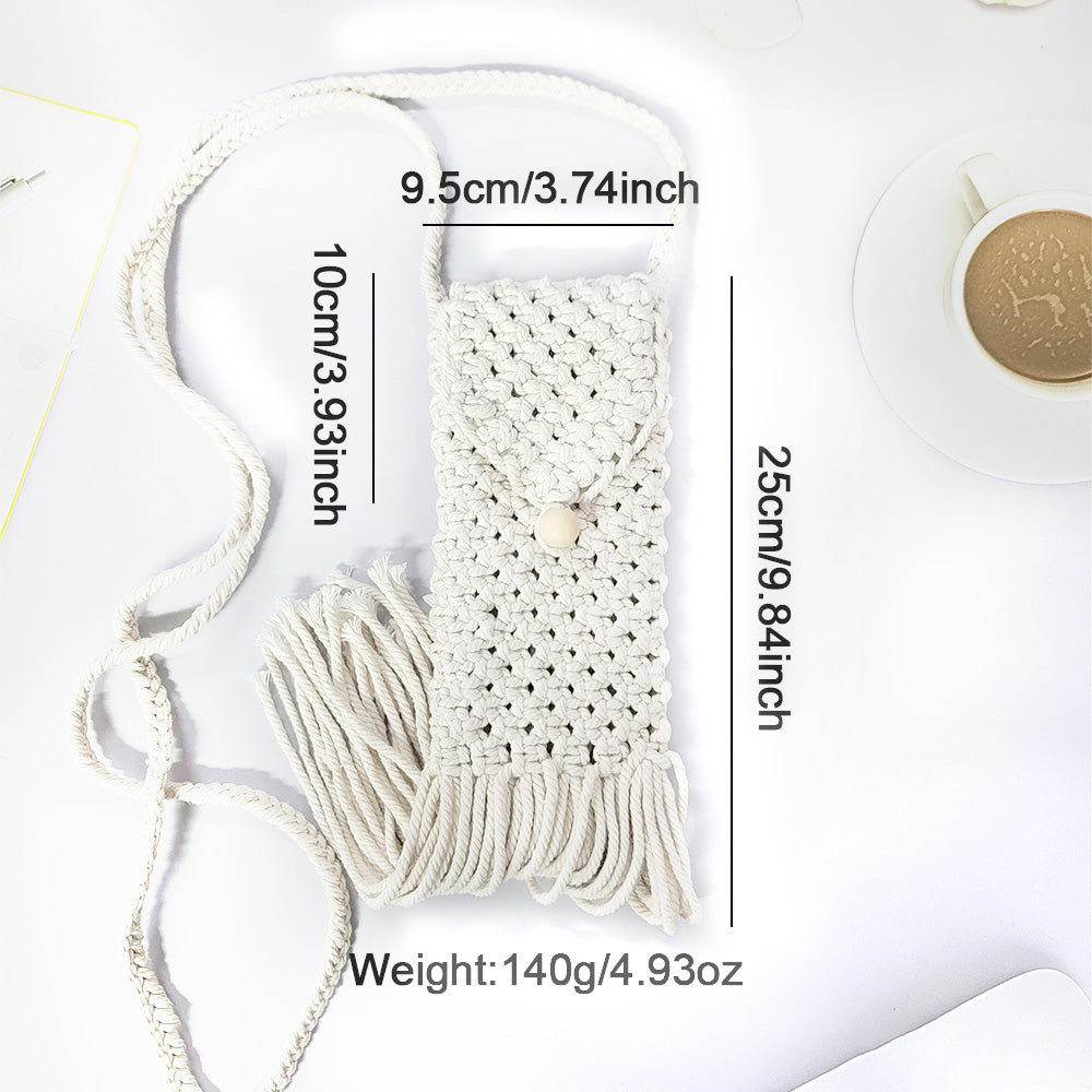 Tassel Phone Bag Weaving Kit Macrame Kit | Strong Enclosure | Slim Woven Strap | DIY Gift| Beginner-Friendly