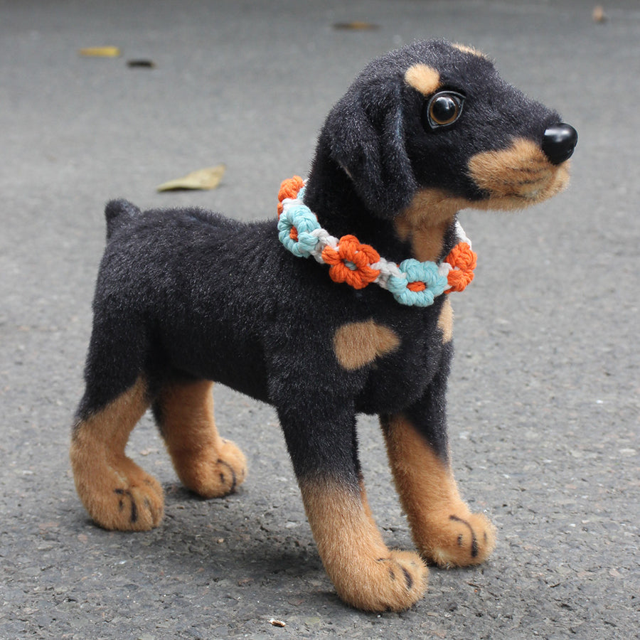 Macrame Kit Daisy Flower Pet Collar Weaving Kit | 3-Color Comfort Match | Adjustable Length | Pet Accessory | Beginner-Friendly