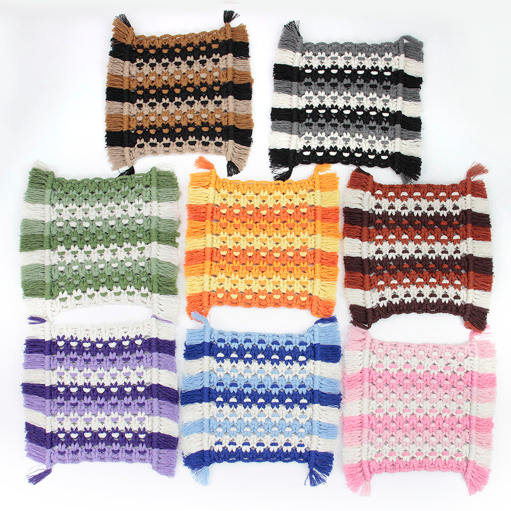 Square Coaster Weaving Kit Macrame Kit | Heat-Resistant Table Protection| Fits Most Cups | Home Style Matching | Beginner-Friendly