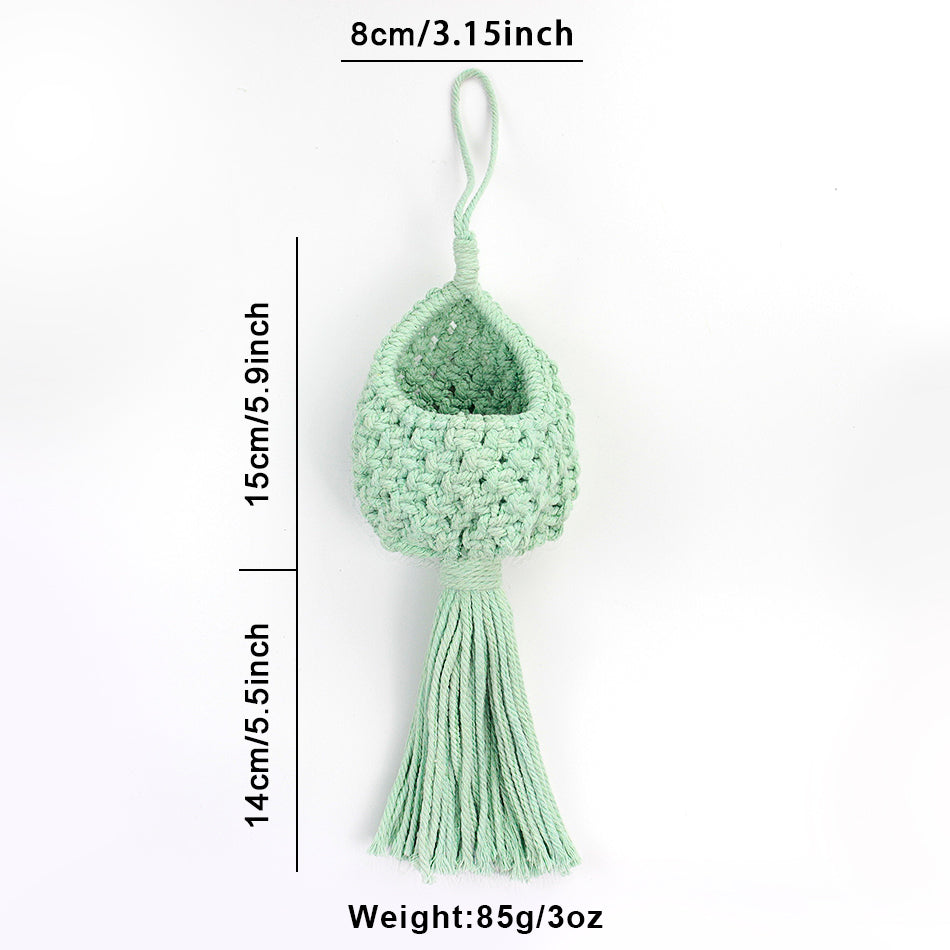 Mini Eggshell-Shaped Macrame Kit for Beginners - DIY Woven Hanging Basket, Home Decor Plant Hammock, Storage Basket,Mini Hanging Storage Basket, Home Plant Corner Decor