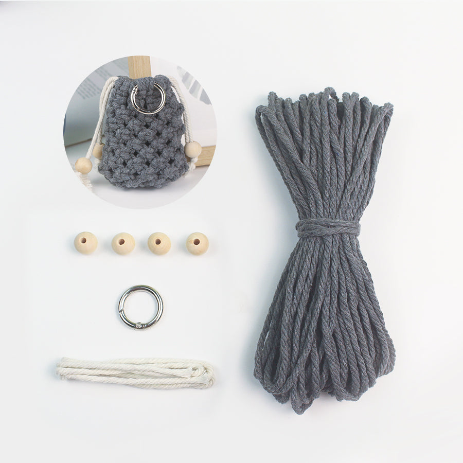 Macrame Kit Drawstring Earphone Bag Weaving Kit | Bohemian Style | Hangable on Big Bags | Beginner-Friendly