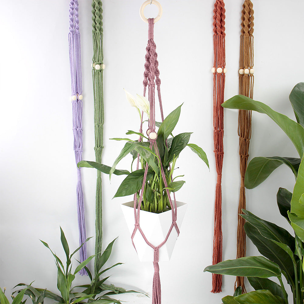 Long Tassel Plant Hanger Weaving Kit Macrame Kit | Plant Net Pocket | Hanging Storage | Handmade Gift | Beginner-Suitable