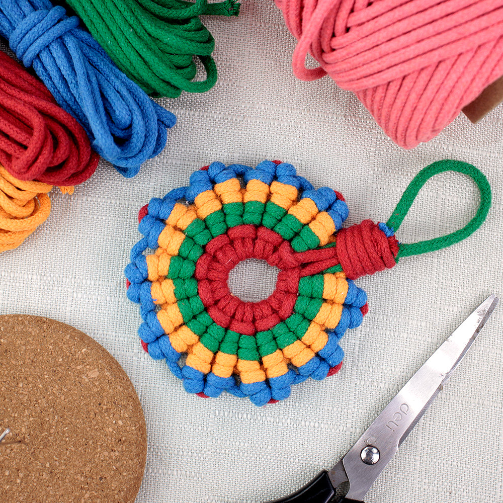 Sunflower Coaster Weaving Kit Macrame Kit | Hangable Decoration | Fits Most Cups | Heat Pad | Beginner-Friendly| Heat-Resistant Table Guard