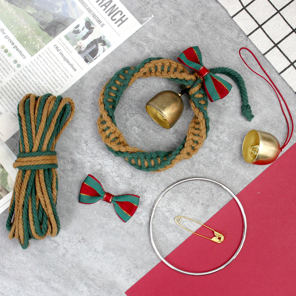 Mini Christmas Wreath Weaving Kit Macrame Kit | Car/Home Use | Holiday DIY Gift | Beginner-Suitable | Multi-Scene Decor