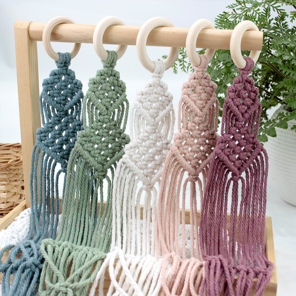 Macrame Kit Long Tassel Small Plant Hanger Weaving Kit | For Small-Medium Pots | Hanging Design | Space-Saving | Beginner-Friendly