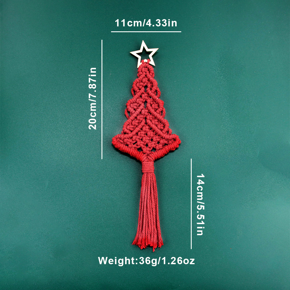 Christmas Tree Weaving Kit Macrame Kit | Tassel Trunk | Car/Home Pendant | Holiday DIY Gift | Beginner-Suitable