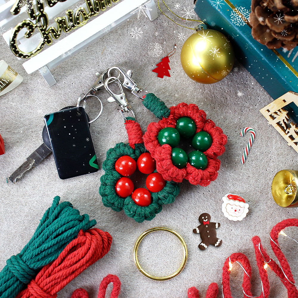 Christmas Five-Bead Flower Pendant Kit Macrame Kit | Home Decor/Christmas Ornament | English Tutorial | Beginner-Friendly | Handmade Gift
