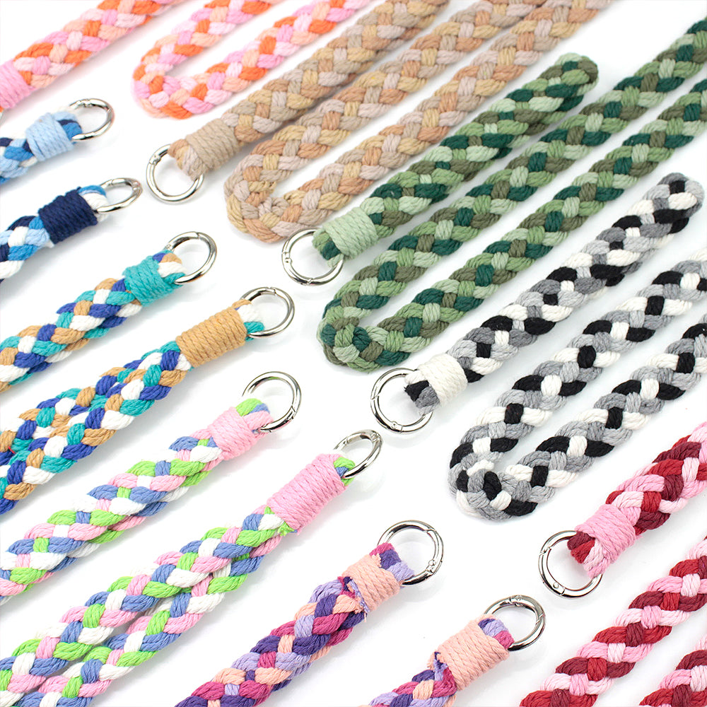 Macrame Kit 4-Strand Braid Keychain Combo Kit | Anti-Lost String/Bag Strap | English Tutorial | Beginner-Friendly | Handmade Gift