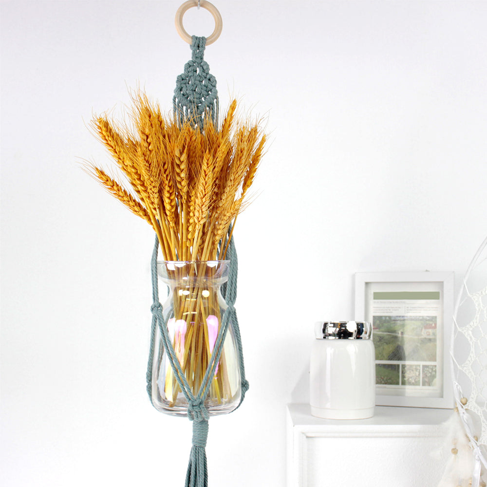 Macrame Kit Long Tassel Small Plant Hanger Weaving Kit | For Small-Medium Pots | Hanging Design | Space-Saving | Beginner-Friendly