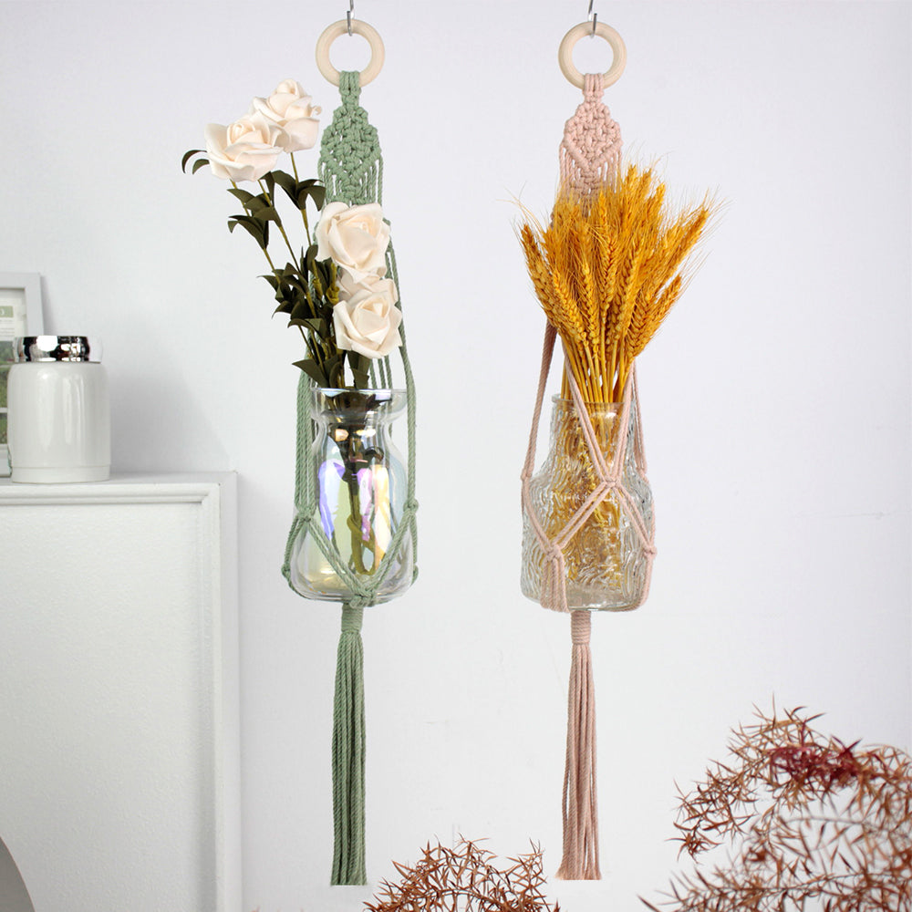 Macrame Kit Long Tassel Small Plant Hanger Weaving Kit | For Small-Medium Pots | Hanging Design | Space-Saving | Beginner-Friendly