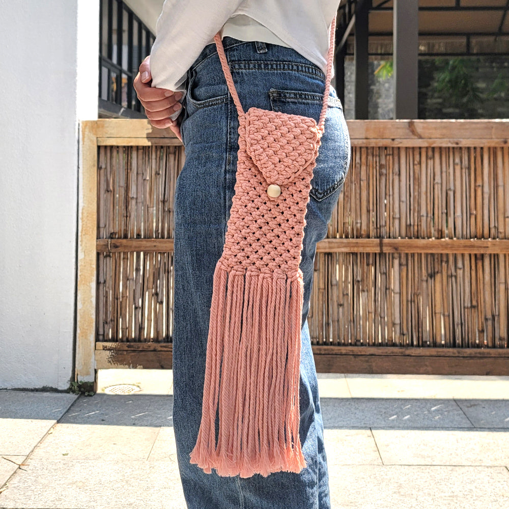 Tassel Phone Bag Weaving Kit Macrame Kit | Strong Enclosure | Slim Woven Strap | DIY Gift| Beginner-Friendly