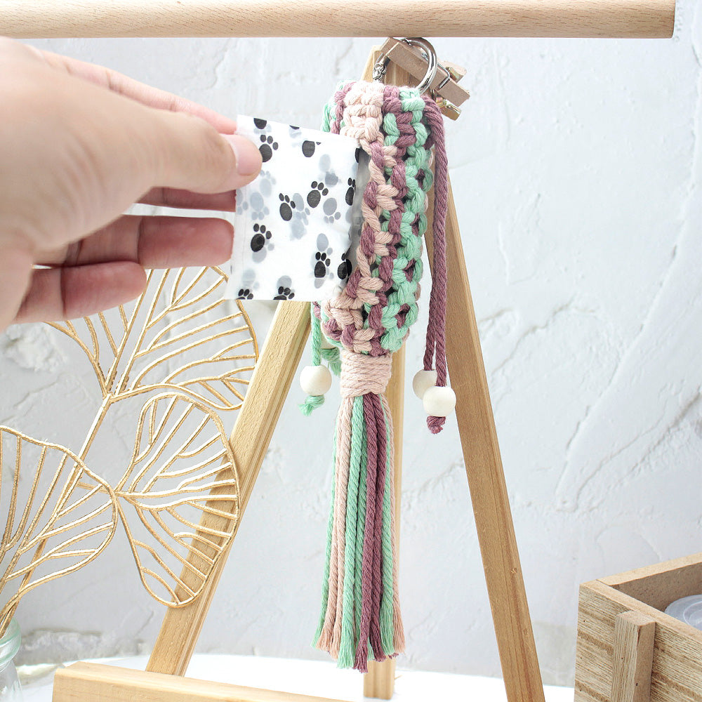 Pet Storage Bag Weaving Kit Macrame Kit | Poop Bag Holder | Compact & Convenient | Handmade Gift | Beginner-Suitable