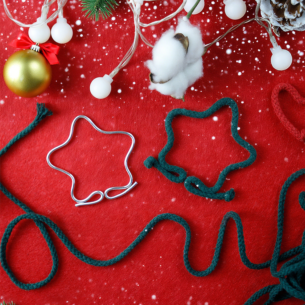 Macrame Kit Wire Christmas Pattern Weaving Kit | Multi-Shape Option | Single/Combined Making | Tabletop Decor | Beginner-Friendly