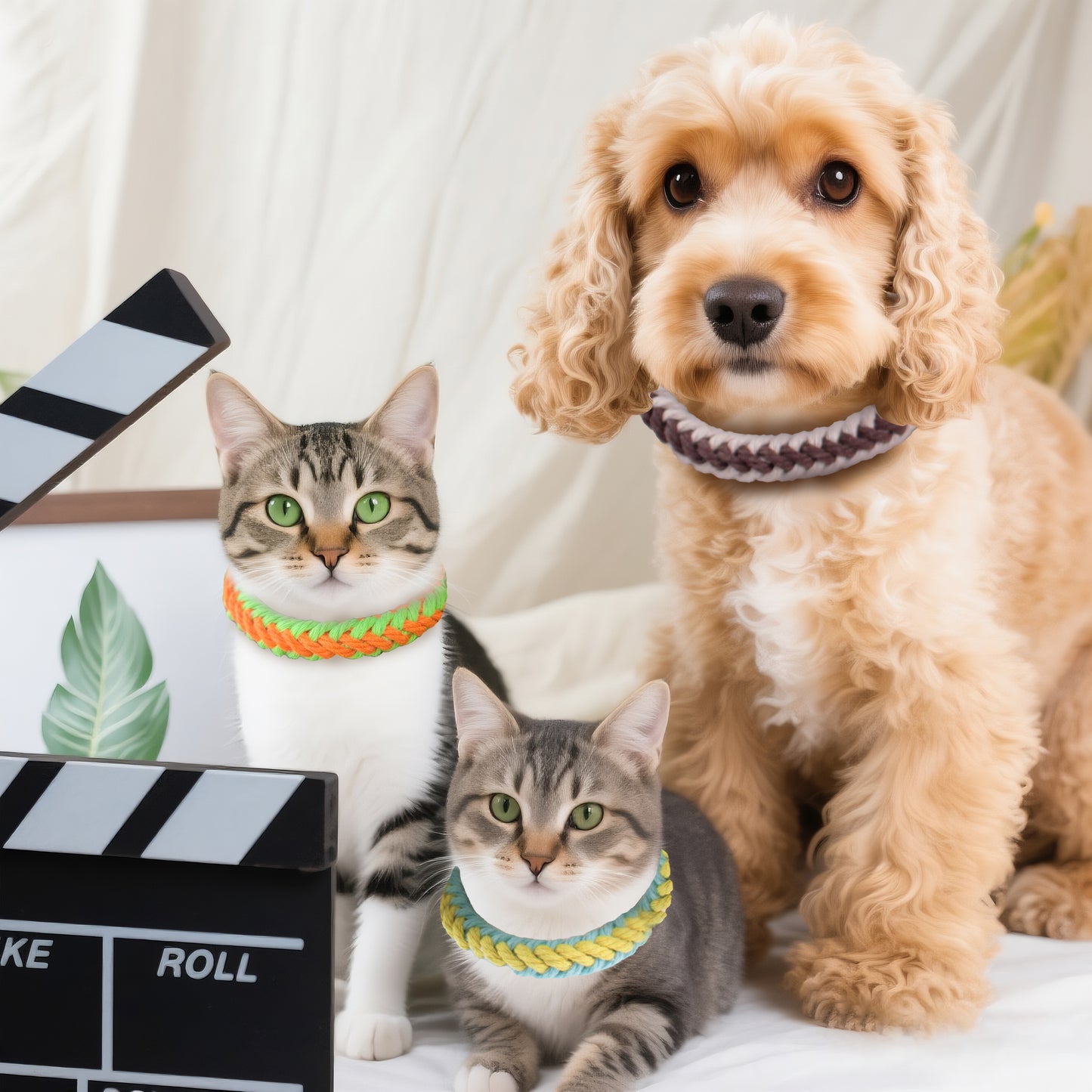 Macrame Kit 8-Strand Pet Collar Weaving Kit | 2-Color Intertwined | Adjustable Length | Pet Accessory | Beginner-Friendly