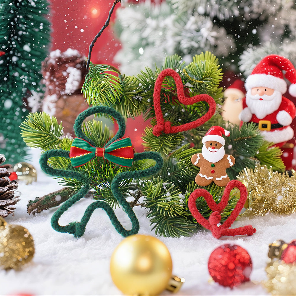 Macrame Kit Wire Christmas Pattern Weaving Kit | Multi-Shape Option | Single/Combined Making | Tabletop Decor | Beginner-Friendly