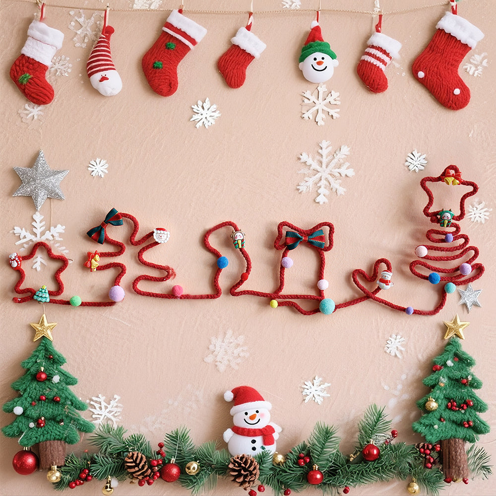 Macrame Kit Wire Christmas Pattern Weaving Kit | Multi-Shape Option | Single/Combined Making | Tabletop Decor | Beginner-Friendly