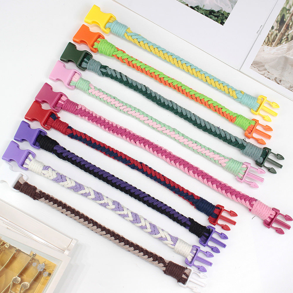 Macrame Kit 8-Strand Pet Collar Weaving Kit | 2-Color Intertwined | Adjustable Length | Pet Accessory | Beginner-Friendly