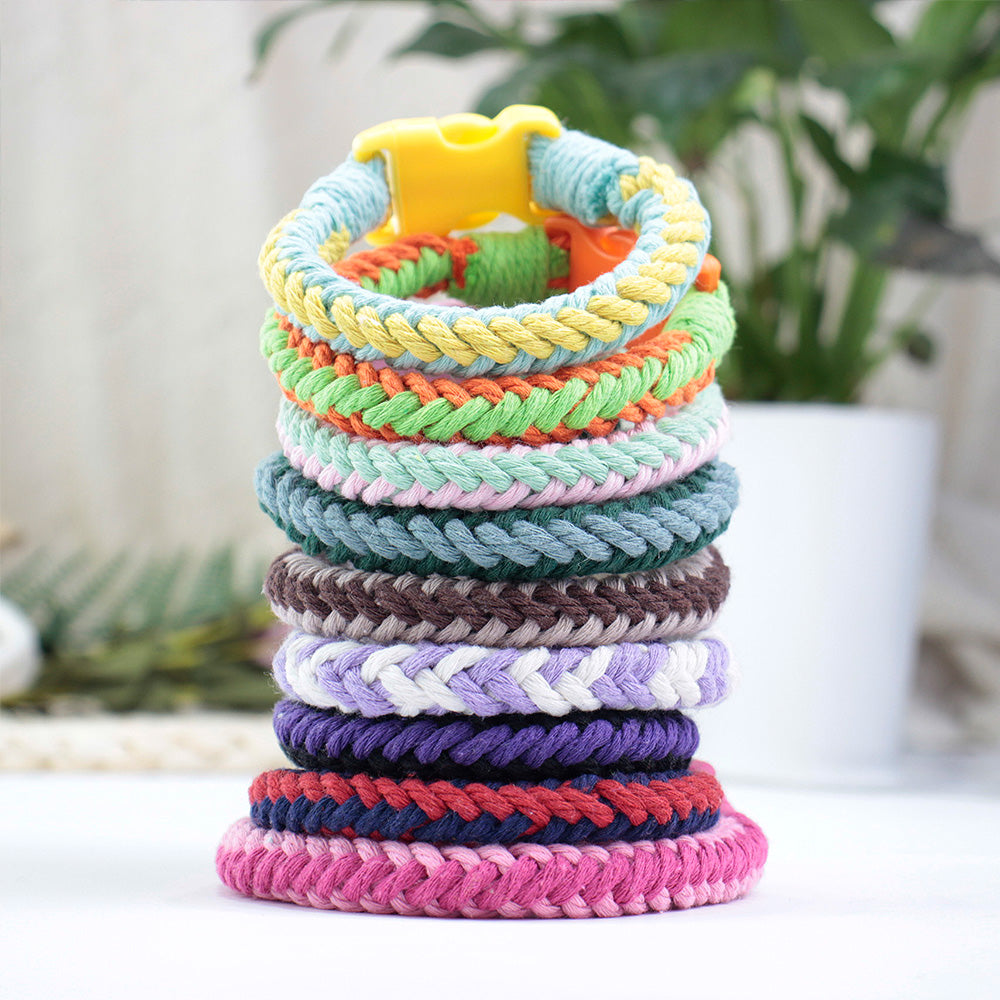Macrame Kit 8-Strand Pet Collar Weaving Kit | 2-Color Intertwined | Adjustable Length | Pet Accessory | Beginner-Friendly