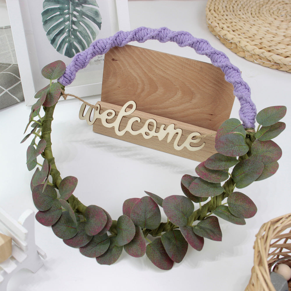 Macrame Kit Leaf Wreath Weaving Kit | 4-Color Option | Natural Wreath | Wall Decor | Beginner Weaving | Handmade Gift